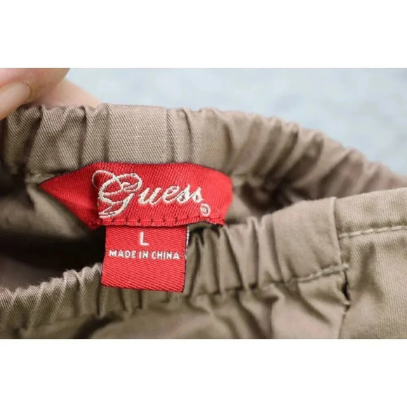 Guess Brown Cotton Dress-Modele Style-Halter-Mini-Size Large-Jrs. - Picture 10 of 11